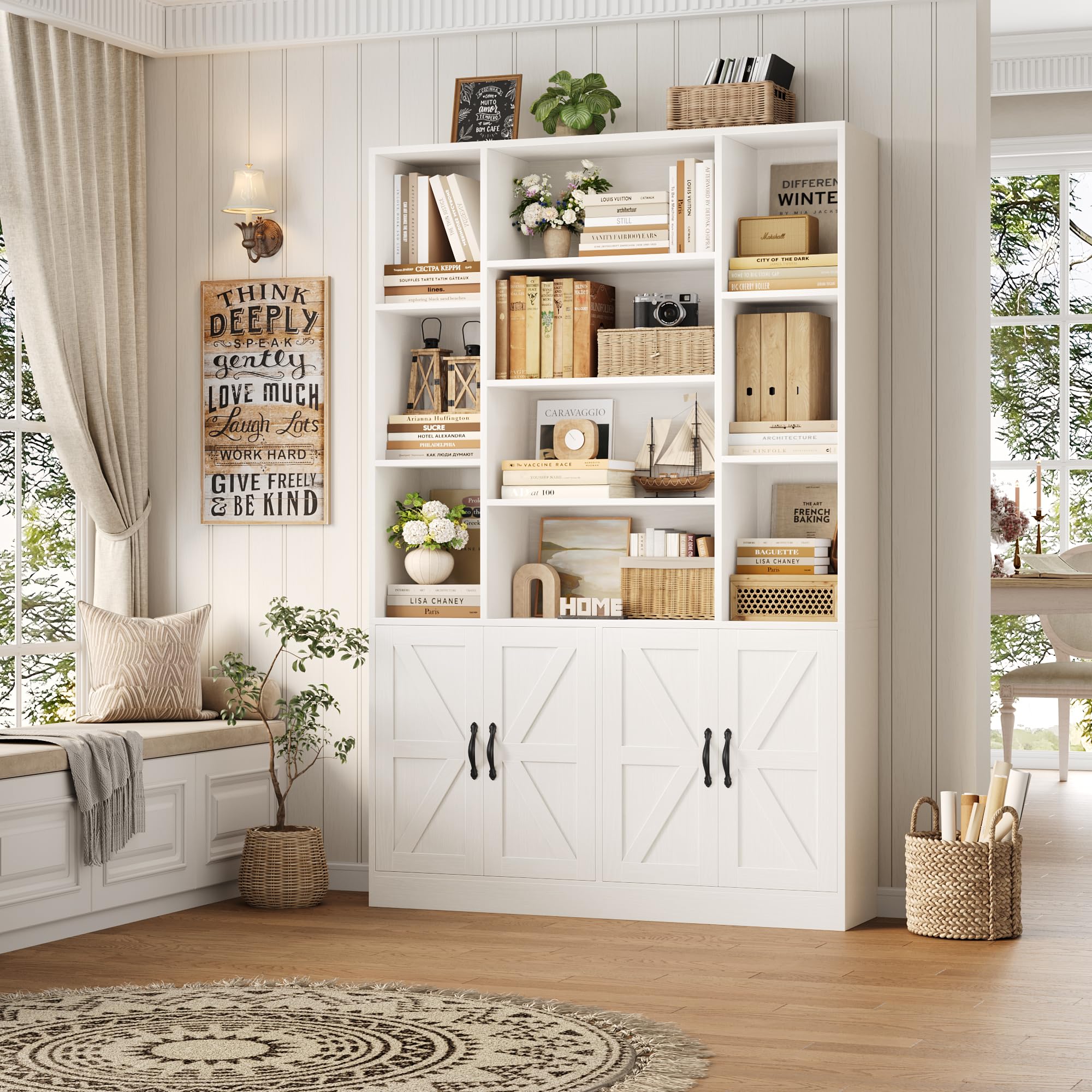 Amazon.com: HOSTACK 72” Tall Book Shelf and Bookcase, White